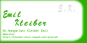 emil kleiber business card